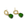 Green Murano glass circle earrings by Chama Navarro